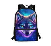 POLERO UOIMAG Galaxy Wolf Backpacks Kids School Bag Preschool Elementary Bookbag Travel Laptop Rucksack