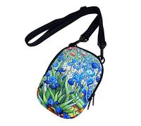 POLERO Van Gogh Messenger Bag for Women Girls Oil Painting Art Crossbody Handbag Irises Floral Mini Sling Shoulder Bags