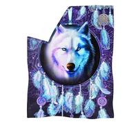 POLERO Wolf Blanket Fleece Throw Blankets Warm Bed Throws Lightweight Sofa Blankets for Kids Teens Adults Size 3XL