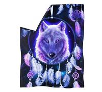 POLERO Wolf Blanket Throws Flannel Fleece Bed Throws Lightweight Warm Cosy Sofa Blankets for Boys Girls Women Men Size 3XL