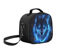 POLERO Wolf Lunch Bag for Kids Girls Insulated Lunch Box Fire Animal Print Meal Carrier for Back to School