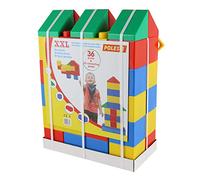 Polesie 68026 Building Bricks XXL with Connectors, 36With30 Pcs-Ride On Toys, Multi Colour
