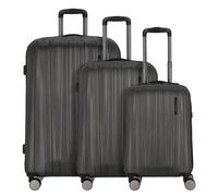 Polestream Moonrock 4 wheels Suitcase set 3-piece with expansion pleat black