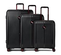 Polestream Paris 4 wheels Suitcase set 3-piece with expansion pleat black