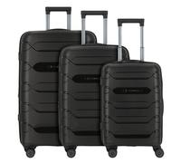 Polestream Strz by Asteroid 4 wheels Suitcase set 3-piece with expansion pleat black