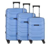 Polestream Strz by Asteroid 4 wheels Suitcase set 3-piece with expansion pleat blue