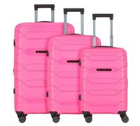 Polestream Strz by Asteroid 4 wheels Suitcase set 3-piece with expansion pleat pink