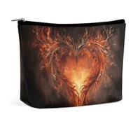 POLESVBM Makeup Bag Makeup Show A Heart on Fire Printed Organizer Foldable Cosmetic Bag Travel Makeup Bag, style, One Size, Makeup Bag