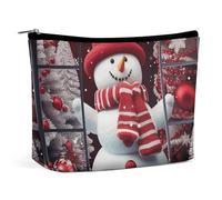 POLESVBM Makeup Bag Makeup Snowman Outside The Window Printed Organizer Foldable Cosmetic Bag Travel Makeup Bag, style, One Size, Makeup Bag