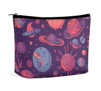 POLESVBM Makeup Bag Makeup Space Planet Illustration Printed Organizer Foldable Cosmetic Bag Travel Makeup Bag, style, One Size, Makeup Bag