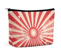 POLESVBM Makeup Bag Makeup Sparkling Red Stripes Printed Organizer Foldable Cosmetic Bag Travel Makeup Bag, style, One Size, Makeup Bag
