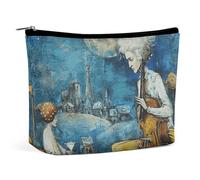 POLESVBM Makeup Bag Makeup Two People on Chairs Printed Organizer Foldable Cosmetic Bag Travel Makeup Bag, style, One Size, Makeup Bag