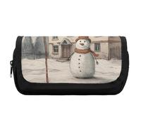POLESVBM Pencil Bag Snowman Holding A Broom Printed Pencil Case Multifunctional Pencil Pouch Pouch Portable Pencil Bag Pouch Pencil Organizer