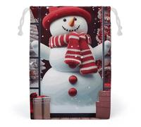 POLESVBM Storage Bags Snowman Outside The Window Printed Makeup Bag Toy Bag Reusable Bags Toiletry Organizer for Everyday Use, style, 12*18cm, Modern