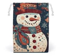 POLESVBM Storage Bags Snowman Patchwork Pattern Printed Makeup Bag Toy Bag Reusable Bags Toiletry Organizer for Everyday Use, style, 12*18cm, Modern