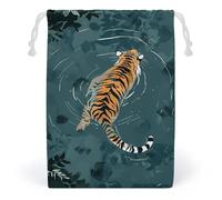 POLESVBM Storage Bags Tiger Swims in The Water Printed Makeup Bag Toy Bag Reusable Bags Toiletry Organizer for Everyday Use, style, 12*18cm, Modern