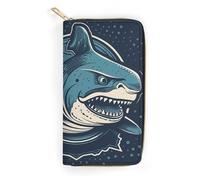 POLESVBM Wallet Coin Purse Shark Pattern Printed Card Case with Zipper Pocke Credit Card Holder for Women, style, 19.7x10.5cm, Casual