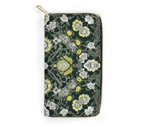 POLESVBM Wallet Coin Purse Simple Flower Grid Printed Card Case with Zipper Pocke Credit Card Holder for Women, style, 19.7x10.5cm, Casual