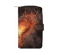 POLESVBM Wallet for Men Show A Heart on Fire Printed Coin Purse Card Case Zipper Wallet for Work And Daily Use, style, 19.7x11x3.5cm, Casual