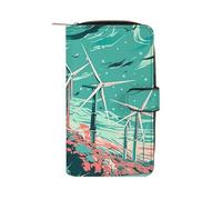 POLESVBM Wallet for Men Simple Windmill Diagram Printed Coin Purse Card Case Zipper Wallet for Work And Daily Use, style, 19.7x11x3.5cm, Casual