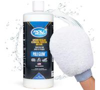 Poli Glow Boat & RV Polish Kit with Applicator Mitt - 32 oz High-Gloss Fiberglass Polish for Boats and RVs - Easy to Apply, Long-Lasting Shine - Hydrophobic Boat Cleaner - UV Protection - 2-in-1 Kit