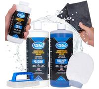 Poli Glow Deluxe Kit Fiberglass Repair RV & Boat Cleaner - Complete Fiberglass Restorer for Boats and RVs - Eliminates Oxidation, Restores Shine & Protects - Easy to Apply, Long-Lasting - 6-in-1 Kit