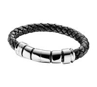 Police 24691BLB-01-L Mens Throttle Black Weaving Leather Bracelet