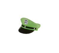 Police Adult One-Size Costume Hat - Neon Green Glow Fancy Dress Accessory (Code 1090)