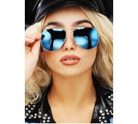 Police Agent Blue Mirror Aviator Glasses