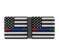 Police and Firefighter U.S.A. Flag Custom Bifold Wallet for Men Women