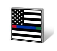 Police And Firefighter U.S.A. Flag Custom Lapel Pins Square Brooch Tie Suit Dress Accessories for Men Women Wedding Birthday