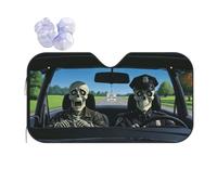 Police And Thief Car Windshield Sun Shade, Accordion Foldable Auto Sun Visor Protector For Car Truck Suv, Uv & Sun Blocker, Keeps Vehicle Cool, Easy To Install & Store M (Stiff Style)