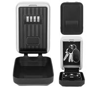 Police Approved Wall Mounted Key Safe - Outdoor 4 Digit Combination Key Lock Box with Waterproof Cover for Home, Office, Garage, School