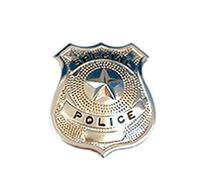 Police badge for pinning, silver