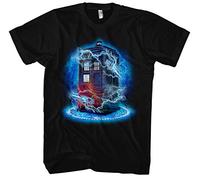 Police Box Men's T-Shirt Doctor Dalek Tardis Who Logo, black, 3XL