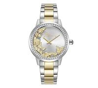 Police Camii Women's Quartz Watch with Navy Blue Dial Analogue Display and Silver Bracelet, Silver/Multicoloured, Bracelet