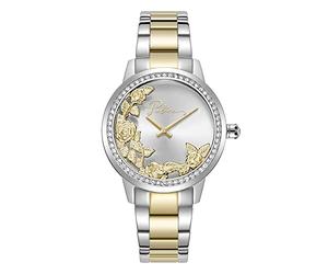 Police Camii Women's Quartz Watch with Navy Blue Dial Analogue Display and Silver Bracelet, Silver/Multicoloured, Bracelet