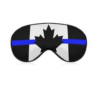 Police Canada Flag Comfortable Sleep Mask with Adjustable Strap Soft Eyeshade for Night Sleeping Flight Nap Travel