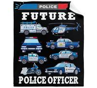 Police Car Blanket for Kids Boys Girls Teens Soft Fleece Police Blanket for Future Police Officer Cartoon Police Car Throw Blanket for Couch Bed Sofa Decor Birthday Police Gifts 30"x40"-XS