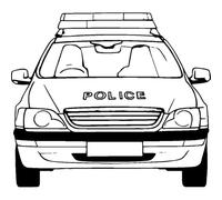 'Police Car Front' Rubber Stamp - Unmounted Design for Crafting & Scrapbooking, A8 (RS00055722)
