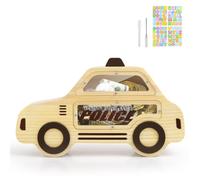 Police car Piggy Bank, Wooden Money Bank, Unbreakable Bank