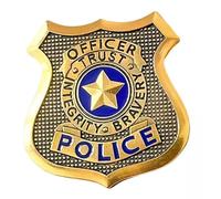 Police Cosplay Props,Police Badge pin, Cop Badge Pin, Role playing, Bronze color - A, 2.2 in
