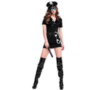 Police Costume, 8 Pcs Accessories Set With Hat, Handcuffs, Badge, Tie, Key, Baton, Whistle And Glasses For Men Or Women Party Dress Up Festival Costumes