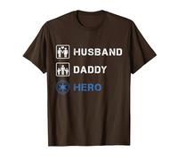 Police Dad Husband Daddy Hero Law Enforcement Policeman T-Shirt, Men, Brown, Large