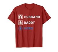 Police Dad Husband Daddy Hero Law Enforcement Policeman T-Shirt, Men, Cranberry Red, Large