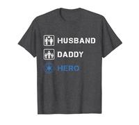 Police Dad Husband Daddy Hero Law Enforcement Policeman T-Shirt, Men, Dark Heather Grey, Large