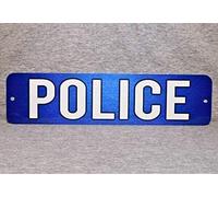 POLICE department station officer law enforcement agency cop street metal tin sign 4x16 inches