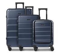 Police Dublin 4 wheels Suitcase set 3-piece Expandable blue