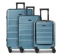 Police Dublin 4 wheels Suitcase set 3-piece Expandable brown