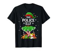 Police Elf Christmas Family Elf Squad Xmas Girls Women T-Shirt